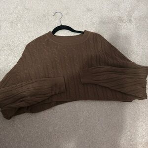 Cropped brown sweater